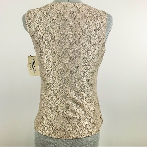 NWT Metallic Gold Lace Sleeveless Camisole Top - Picture 5 of 8